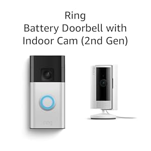 Ring Battery Doorbell with Ring Indoor Cam 2nd Gen (White)