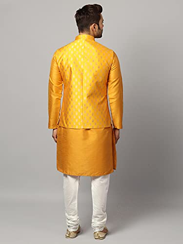 Image of Uri and MacKenzie Men's Silk Blend Kurta Pajama with Designer Ethnic Nehru Jacket /Modi Jacket