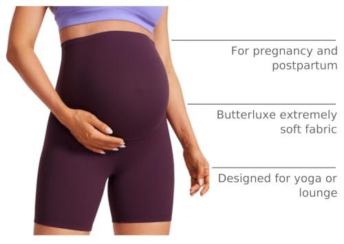 Image of CRZ YOGA Maternity Biker Shorts 6 inch | Butterluxe, Extremely Soft, Gentle Compression, Yoga, Super High Rise, U-shaped Belly, Pregnancy and Postpartum