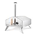 H.Koenig Forno a gas per pizza GINO440, Acciaio inox, Superficie 30,5x30,5 cm, Pietra in Cordierite, fino a 450°C, Porta e camino rimovibili, Termometro incorporato, Paletta per pizza incorporata immagine