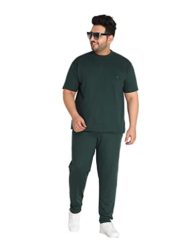 Image of CHKOKKO Men's Plus Size Terry Cotton Loose Fit Half Sleeves T-Shirt