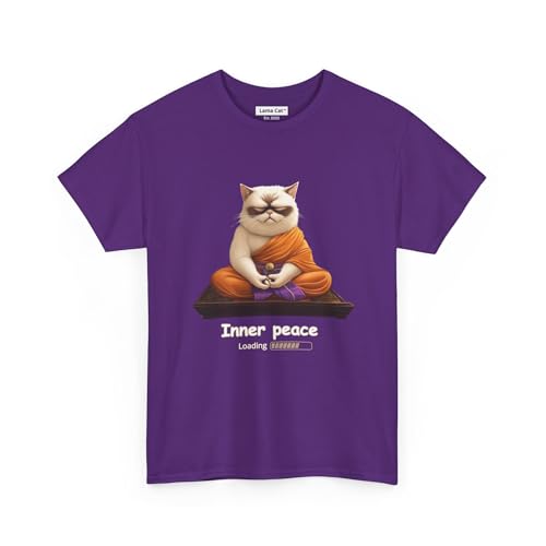 IPL Graphic tees Funny Shirts and Crazy Yoga Tops Sarcastic Mindfulness Gift Funny cat Shirts for Men and Women Purple