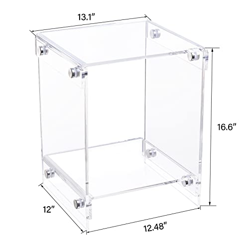 Sumerflos Acrylic Small Frame Side Table/End Table/Easy Assembly, Nightstand For Living Room Bedroom Home Decor- Clear #TOP2