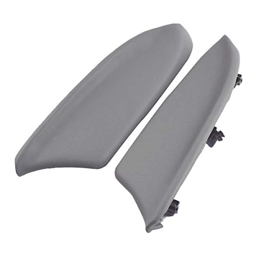 MOTOALL 1 Pair (Left & Right) Gray Auto Car Vinyl Leatherette Front Door Panels Armrest Lid Console Pad Handle Cover & Base Plate for 2008-2012 Honda Accord Sedan