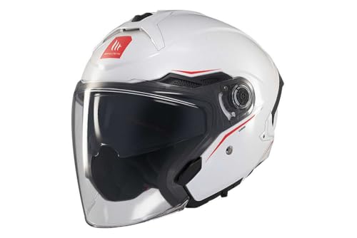Casco moto jet sport MT Helmets Cosmo SV con visor solar retráctil e interior lavable