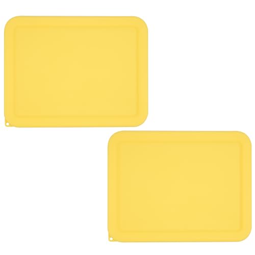 Viotiin 6 Cup Rectangle Silicone Storage Cover Lids Replacement for Pyrex 7211-PC Glass Bowls, (Container not Included) 2 Pack, Microwave, Dishwasher and Freezer Safe