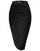TWINTH Pencil Skirts Plus Size Casual Skirt Elastic Waist Band Scuba Streychy Solid Color Black M
