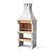 MOVELAR – Barbecue prefabbricato a legna e carbone modello Alcoa XL (grigio, arancione – 86,5 x 58 x 225 cm) REF: 3413/4 – Cucina da esterno per giardino e terrazza immagine