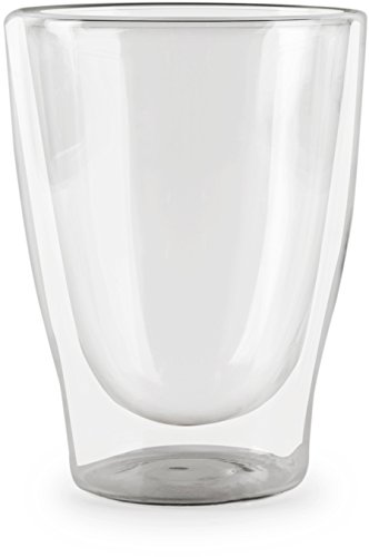 Circleware Thermax Double Wall Insulated Heat Resistant Espresso Glass Tea & Coffee Mug Cups, Set Of 2, Home Kitchen Cappuccino Latte Beverage Drinking Entertainment Glassware, 10.4 Oz #TOP2