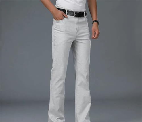 Men High Waist Thin Flared Jeans Loose Fit Summer Casual Wide Leg Trousers Street Denim Pants2