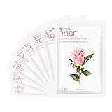 GUOYAOLIFU Facial Masks Skincare for Women,Rose Moisturize Face Mask Sheet for Girl,Hydrating Face Mask for All Skin Types,Dry Skin & Sensitive Skin(8-Packs)