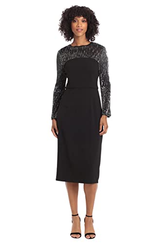 Maggy London Women's Long Sleeve Tie Back Occasion Dress Party Event Guest Of Wedding, Black, 10 #TOP1