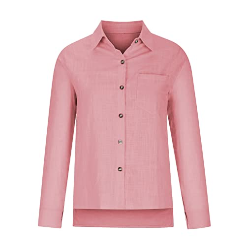 Blouse lin femme pour la plage - Tunique d'été légère style boyfriend à boutons en gaze unie