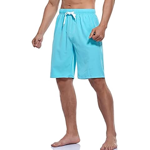 Kedofe Mens Swim Trunks Beach Shorts Quick Dry Swimwear Bathing Suit with Pockets and Mesh Lining - blue - 34A Cover