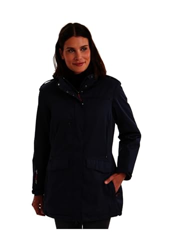 Killtec Damen Parka Funktionsparka mit abzippbarer Kapuze für Hundebesitzer Ostfold WMN PRK B wasserdicht, Winddicht, atmungsaktiv 00814-dunkelnavy 42