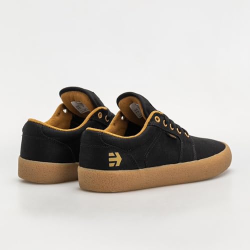 Image of Etnies Barge LS - Classic Skate Look, Slim Vulcanized Silhoutte, Hefty Armored Collar, Reinforced Vulc - Black Raw - 5