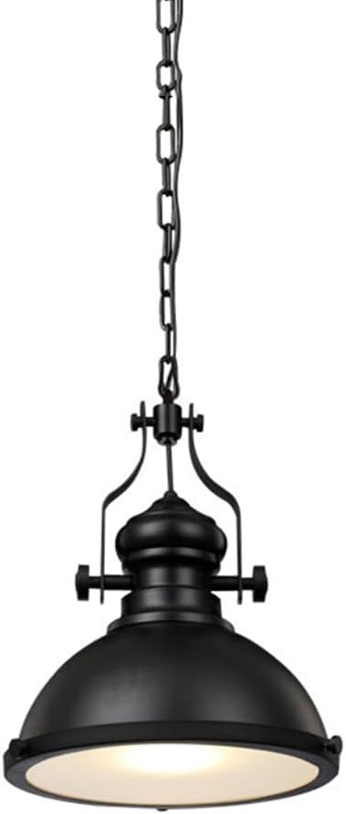 Suspension en métal noir et verre pour îlot de cuisine luminaire rétro de ferme