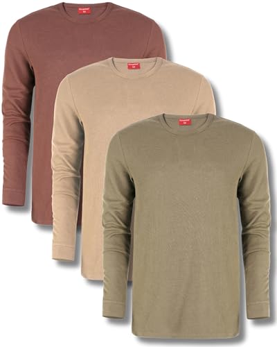 Kingsted Waffle Shirts for Men - Royally Comfortable & Super Soft Long Sleeve Base Layer - Classic Fit Men's Thermal Shirts