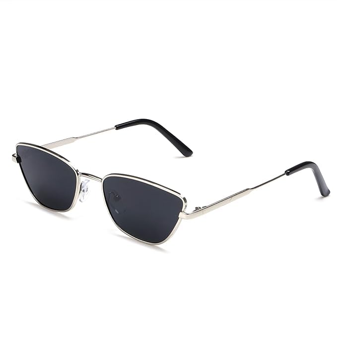 valwick Vintage Cat Eye Sunglasses, Retro Metal Frame, Black Lens with Gold Frame, UV Protection, Fashion Eyewear for Men and Women-picture-21