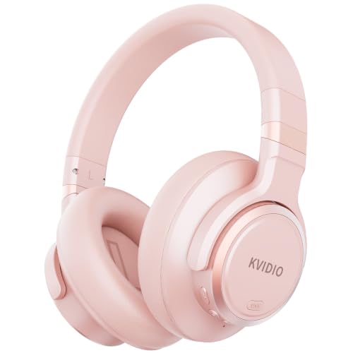 Image of KVIDIO Hybrid Active Noise Cancelling Headphones, Wireless Bluetooth Headphones Over Ear with Mic, 70H Playtime, Transparency Mode, Hi-Fi Stereo Sound, Deep Bass Headsets for Phone PC