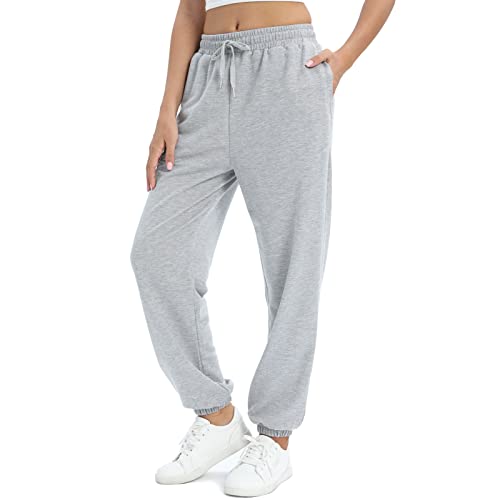 Flyearth Sweatpants For Women Cinch Bottom Lounge Comfy Athletic Joggers Running Trousers Drawstring Pants With Pockets Grey #TOP7