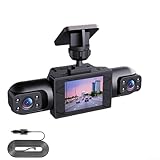 Hoppipola 4K UHD 360 Full View Auto Dashcam System, 4-K-DVR mit 1080P HD Seiten- und Rückkameras, Bewegungsmelder, Loop-Aufnahme (drei Objektive)