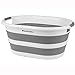 Produktbild Russell Hobbs Klappbarer Wäschekorb - Faltbarer Wäschekorb 27L, Leicht zu tragen, 2 Griffe, Platzsparender Korb, Zusammenklappbar, Kompakte/Tragbare Wäschewanne, Mehrzweck-Wäschebehälter, Weiß/Grau