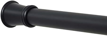 Zenna Home Adjustable Tension Shower Curtain Rod, Rust Resistant, Fits Most Showers, 26 - 76 Inches, Matte Black