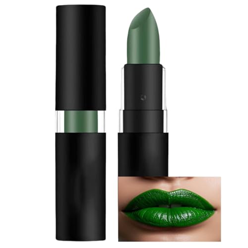Green Lipstick & Face Paint Stick - Long-Lasting Waterproof Formula for St. Patrick's Day & Halloween Makeup | Matte Creamy Paint Sticks (Green)