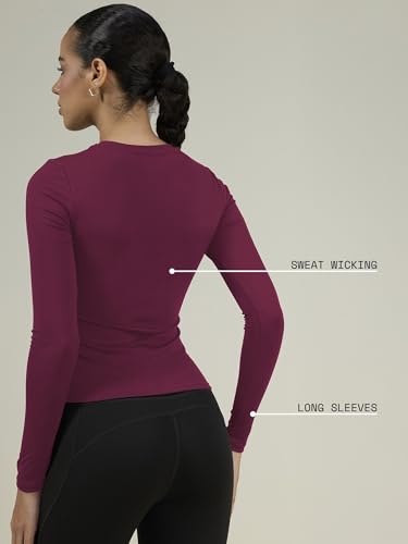 Image of CAVA Sculpt Crew Top for Women | Snug Sculpted Fit, Long Sleeves, Classic Crew Neck, Minimal Branding, Everyday Activewear Tee