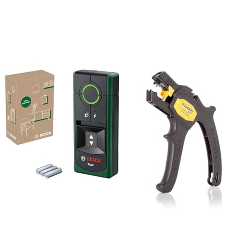 Bosch Ortungsgerät Truvo der 2. Generation & JOKARI 20050 Abisolierzange Super 4 plus, Schwarz, 1 Stück