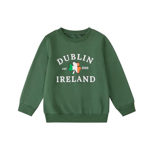 St Pattys Day Baby Outfit Toddler St Patrick Shirt Shamrock Long Sleeve Crewneck Sweatshirt Spring Clothes Pants Set