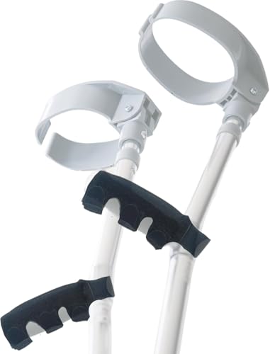 Crutches Handle Pads (2 Pack) Soft Padded Grip Covers for UK Standard Forearm & Walking Crutches | Washable Secure Hook & Loop Fit | Prevent Hand Soreness & Blisters