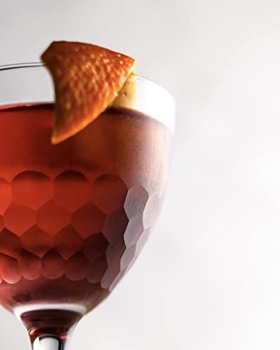 Nick And Nora Coupe Cocktail Glasses - Handblown Set Of 2, Hand Etched Vintage Small Coupe Glass To Serve A Manhattan, Martini, Aperitif, Algonquin, Or Port Wine, 5-Ounce (Honeycomb Hammered, 2) #TOP1