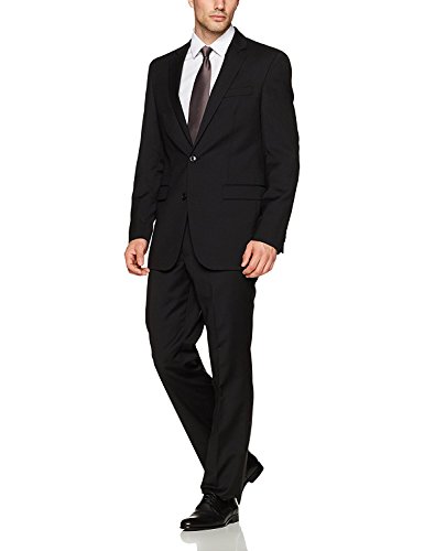 Adam Baker Men's Slim Fit 2-Piece Single Breasted Two Button Wool/Silk Blend Suit - Colors