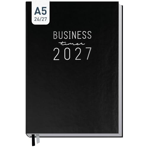 Häfft Business-Timer Terminkalender 2026 2027 A5 Schwarz
