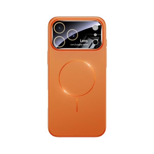 Coque de protection magnétique iPhone 16 Pro orange antichoc compatible charge sans fil