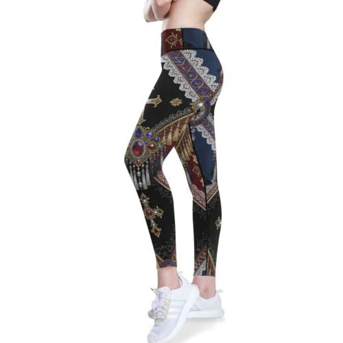 Pantalones de yoga de pierna recta góticos rojos para mujer mallas de compresión XS-XXL 2