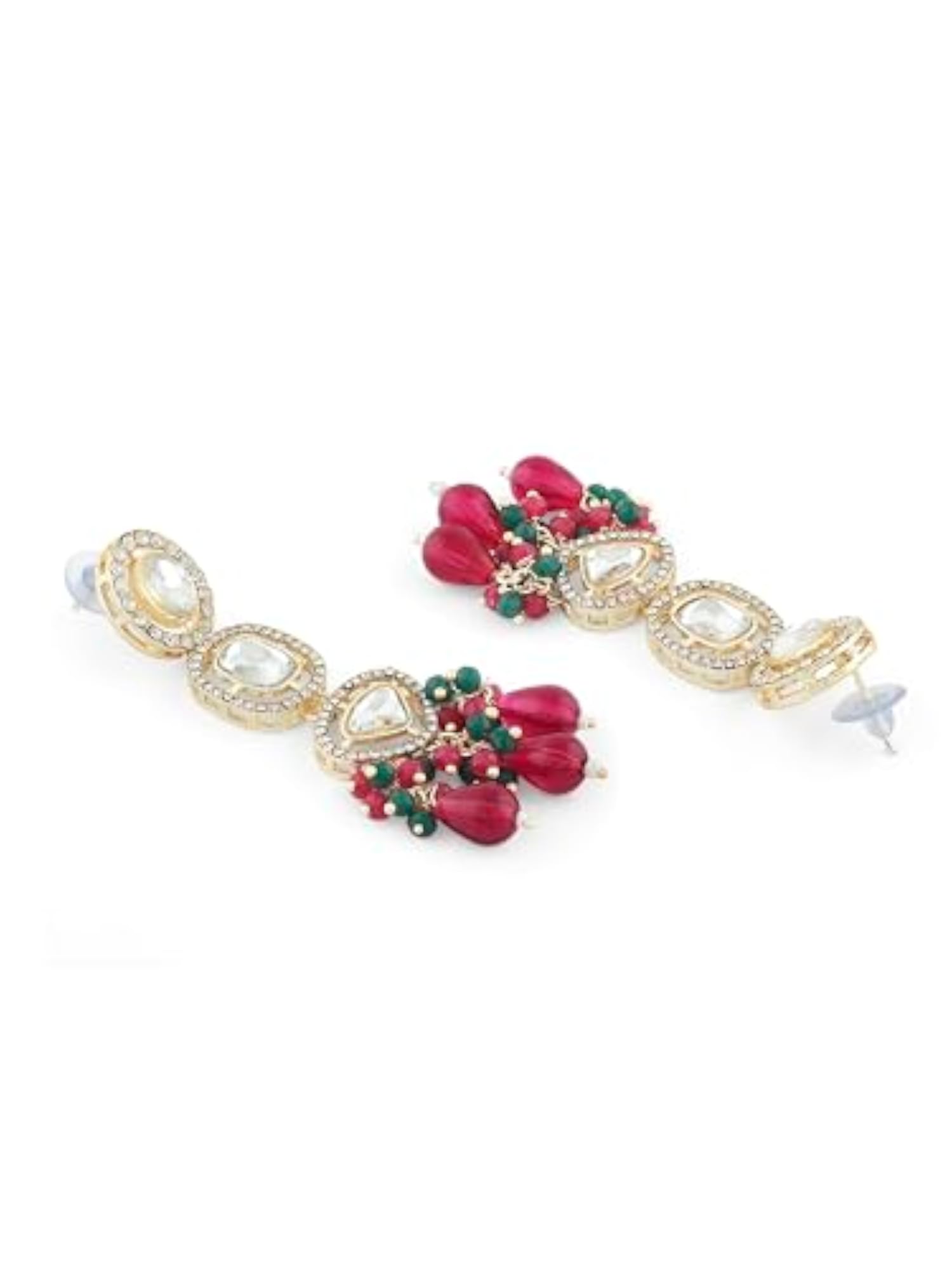 Green Crystal Cluster Bridal Jewelry Set