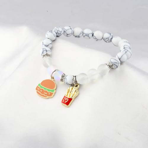 FUSTMW Funny French Fry Gifts Hamburger Bracelets French Fries Jewelry Hamburger Gift for Burger Lovers Fast Food Gifts4