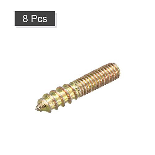 Image of uxcell M6x30mm Hanger Bolts, 8pcs Double Ended Thread Dowel Screws for Wood Furniture