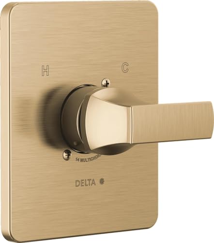 Delta Velum 14 Series Single-Function Valve Trim Kit, Brushed Gold Handle Set for Shower Faucet...