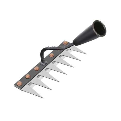 Fonowx Herramienta Manual Agrícola para Jardinería Que Afloja El Rastrillo para El Cultivo de Verduras, 7 Rake de Dientes