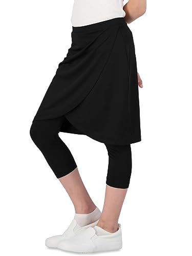 Girls High Elastic Waist Capri Pants Kids Cute Active Golf Tennis Skorts Leggings Skirts Trousers2