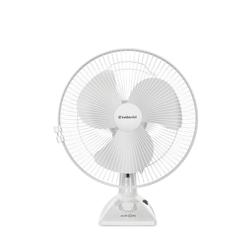 Image of Goldmedal Air On 230 mm 2-in-1 Personal Fan | Desk & Wall Mountable | Lightweight & Portable | High-Speed Performance | Ideal for Home & Office | 2-Year Warranty | White
