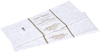Gift Wrap Bag Tissue Paper White Foil Sequin Sparkle 20 Sheets 20 x 20 Inches