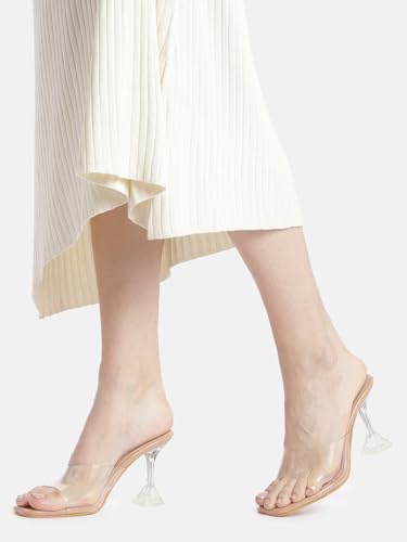 Image of AXIUM Transparent (Clear) Hourglass Heels, 3.5Inch