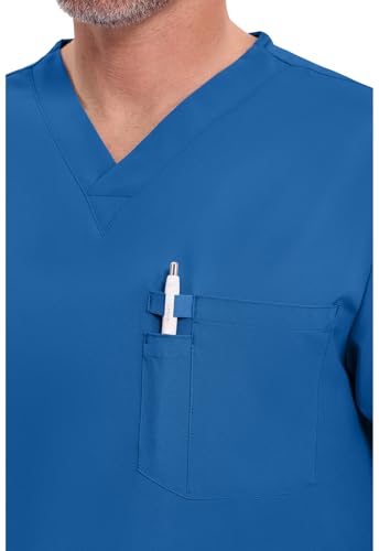 Image of Dickies EDS Essentials Scrubs for Men V-Neck 360 Stretch Medical Scrub Top | Relaxed Fit, 2 Pocket Design, 360 Stretch, Moisture Wicking Fabric, Durable Construction, Side Vents, Easy Care