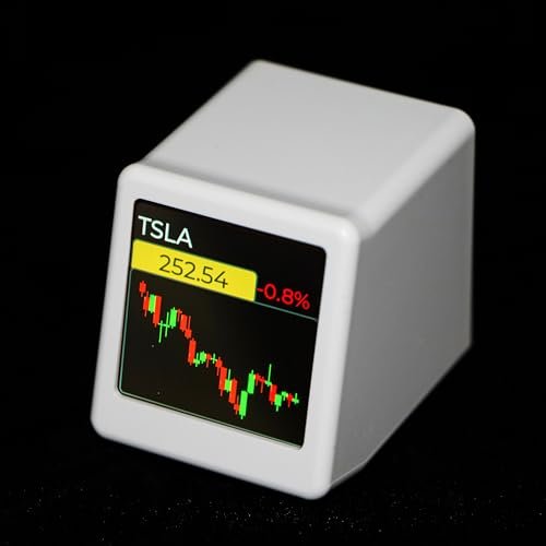 Vastarry Bitcoin Stock Ticker Monitor Display Time Weather, Temperature, Humidity and Picture Playback Wi-Fi Activated and Photo Slideshow Functions (Yellow)