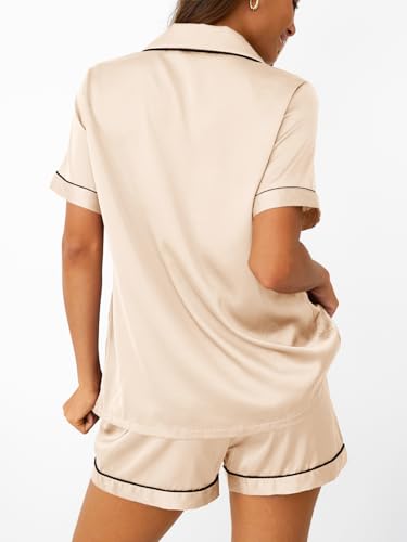 LILLUSORY 4Pcs Women Silk Pajama Set Summer 2025 Satin Pjs 2 Piece Suit Lounge Scrunchies Lady Sleepwear Matching Clothing4